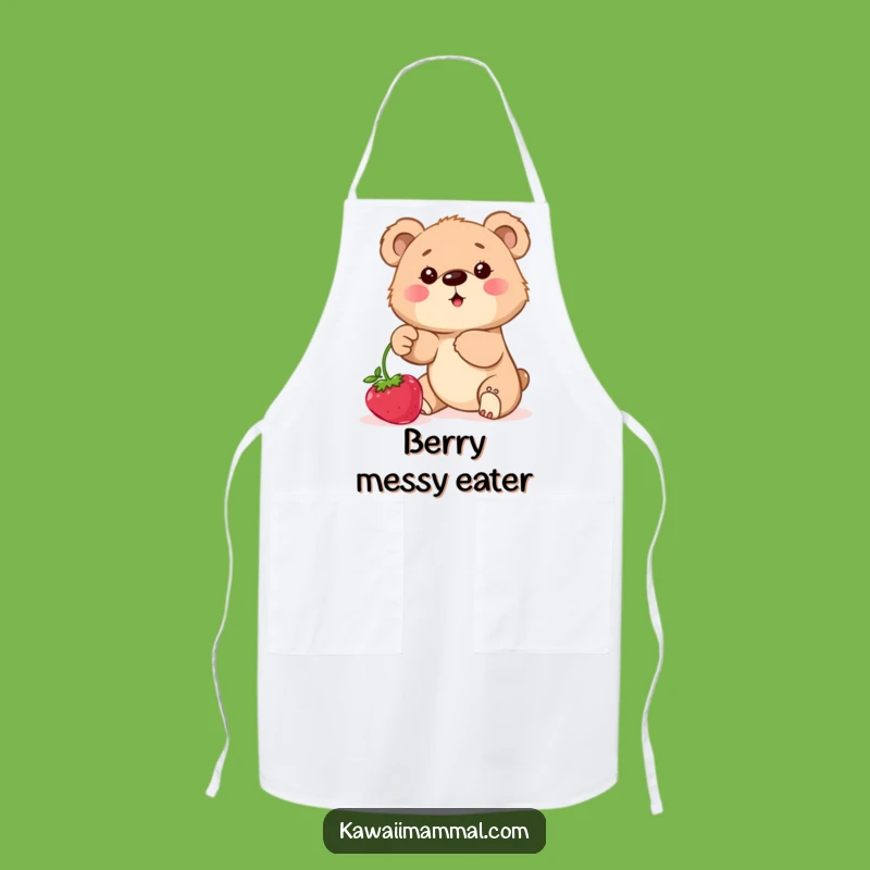 Funny Bear Cub Berry Apron: Determined Cub Kitchen Wear for a Hilarious Gift