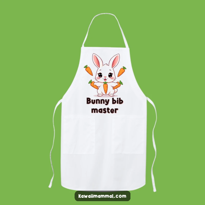 Funny Kawaii Rabbit Juggling Apron - Carrot Acrobat Kitchen Wear Gift