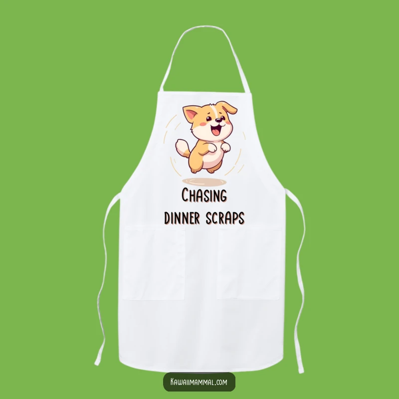Funny Kawaii Dog Tail Chase Apron - Dizzy Pup Kitchen Wear Gift