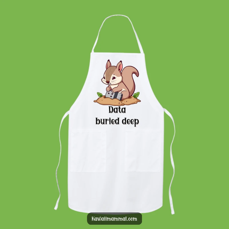 Funny Squirrel Apron: Chef Hoarder & USB Drive - Kitchen Tech Humor Gift