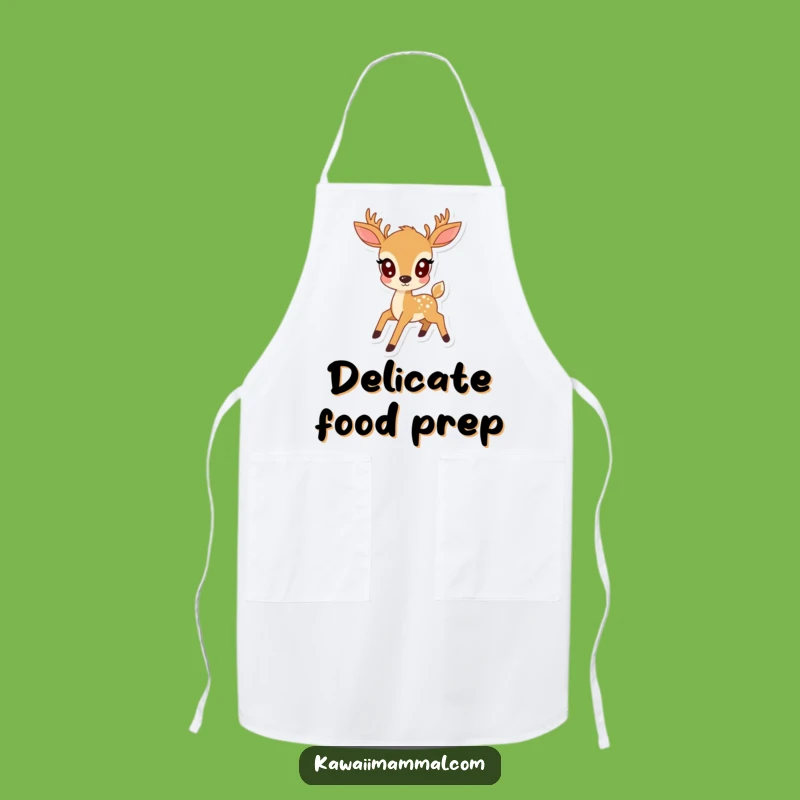 Funny Kawaii Deer Prancing Apron: Cute Kitchen Accessory for a Joyful Cook