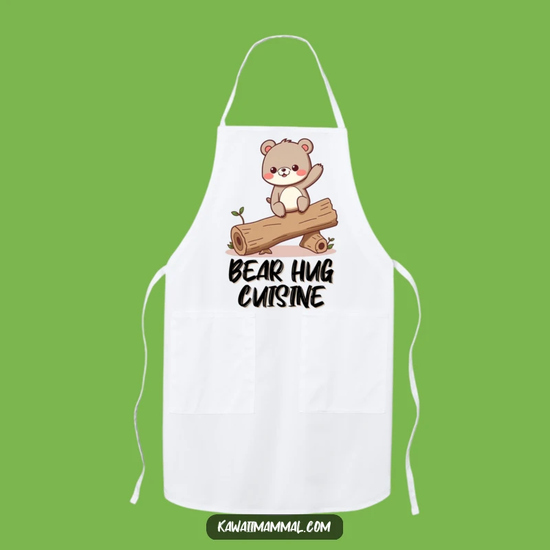 Funny Bear Balance Apron: Add adventurous flair to your kitchen escapades!