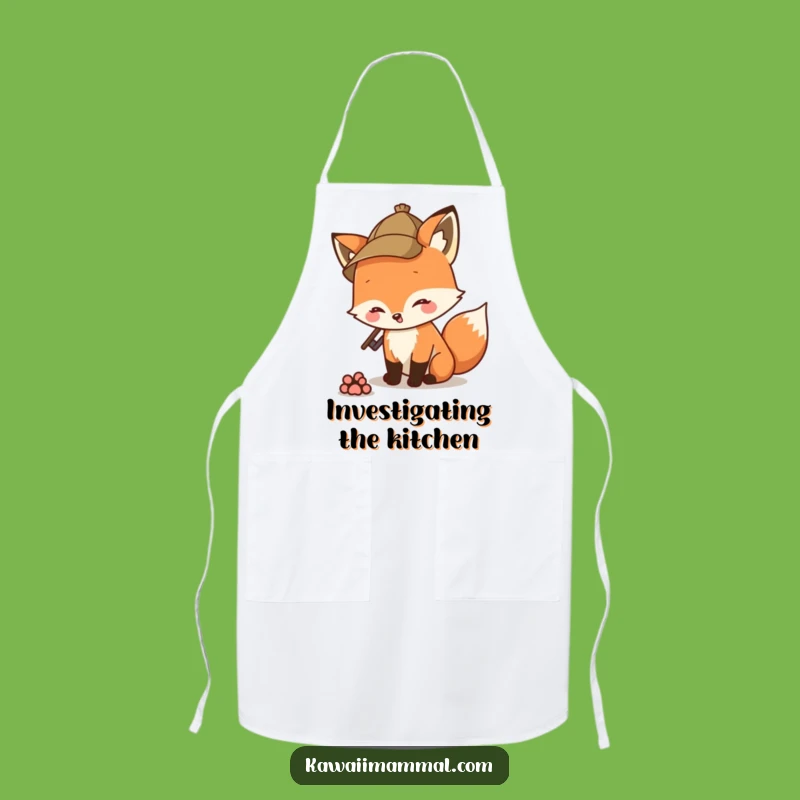 Funny Detective Fox Apron: Cook Up Laughs in the Kitchen