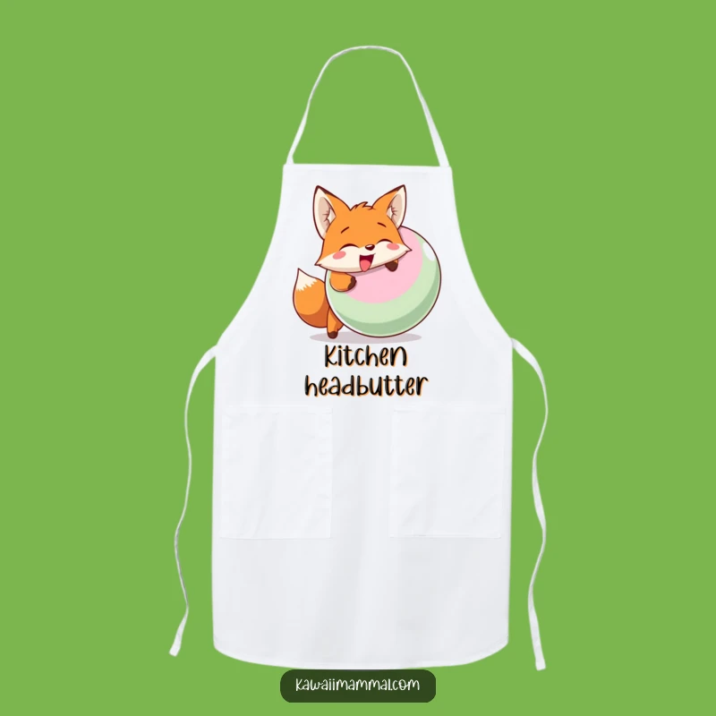 Funny Fox Headbutt Apron: Add spirited flair to your kitchen adventures!