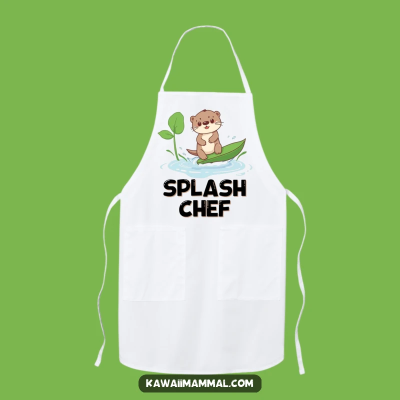 Funny Kawaii Otter Surf Apron - Cute Puddle Chef Kitchen Towel - Gift