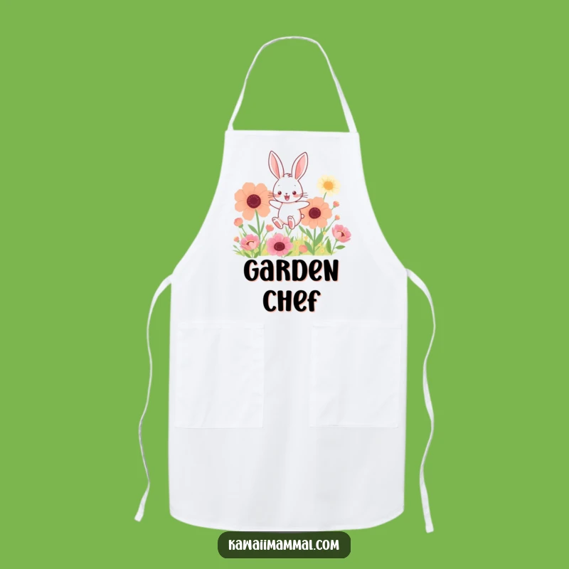 Funny Kawaii Bunny Flower Apron: Cook with Garden Cheer