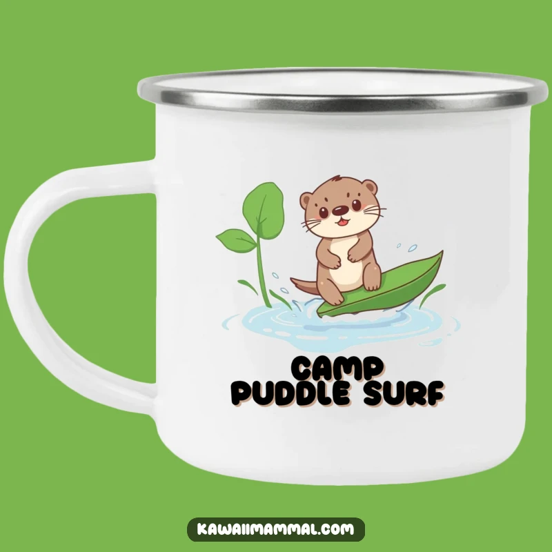 Funny Kawaii Otter Surf Camping Mug - Cute Puddle Drinkware - Gift