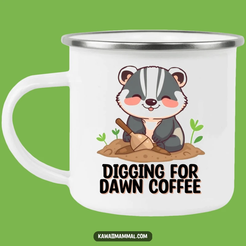 Funny Badger Digging Camping Mug: Adventure-Ready Humor for Your Travels