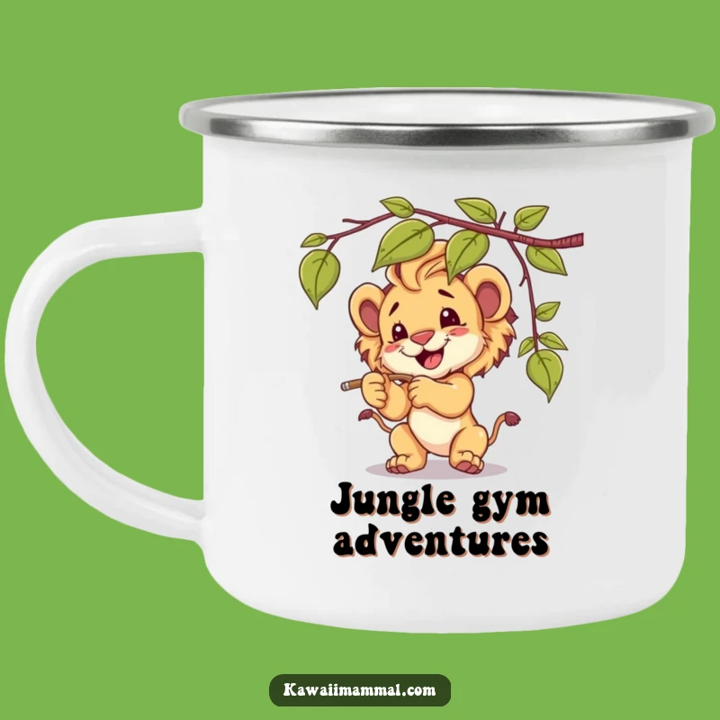 Funny Lion Cub Camping Mug, Cute & Durable, Perfect Outdoor Companion
