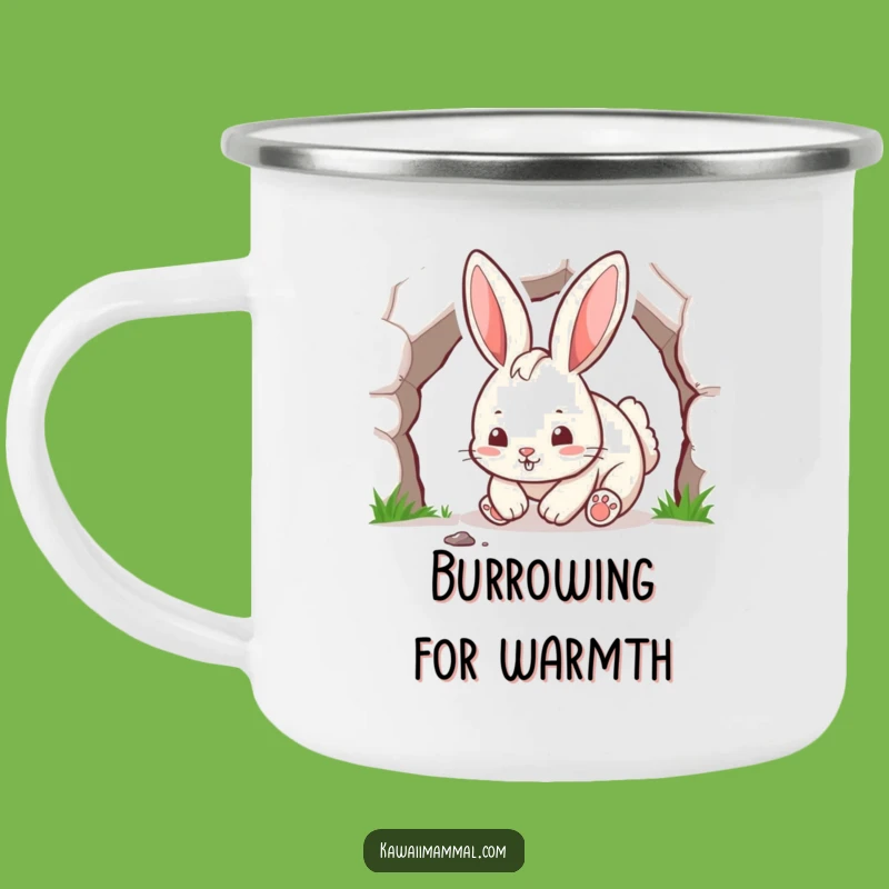 Funny Playful Rabbit Camping Mug: Dig Into Adventure with Woodland Humor