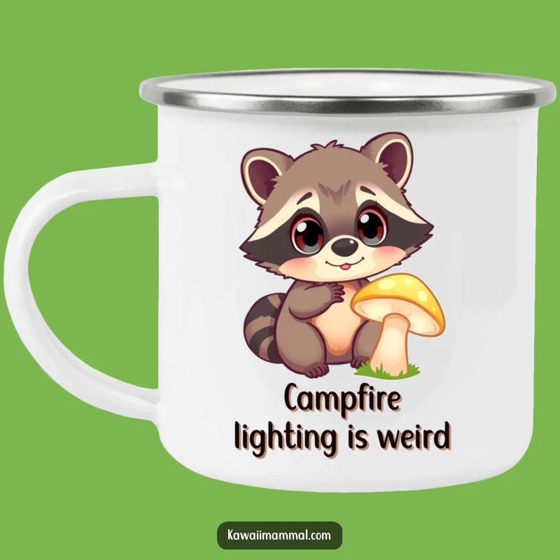 Funny Raccoon Mushroom Camping Mug: Nighttime Wonder For Your Brew, Great Outdoors Funny Gift