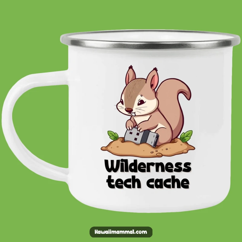 Funny Squirrel Camping Mug: USB Hoarder - Outdoor Tech Fun Gift