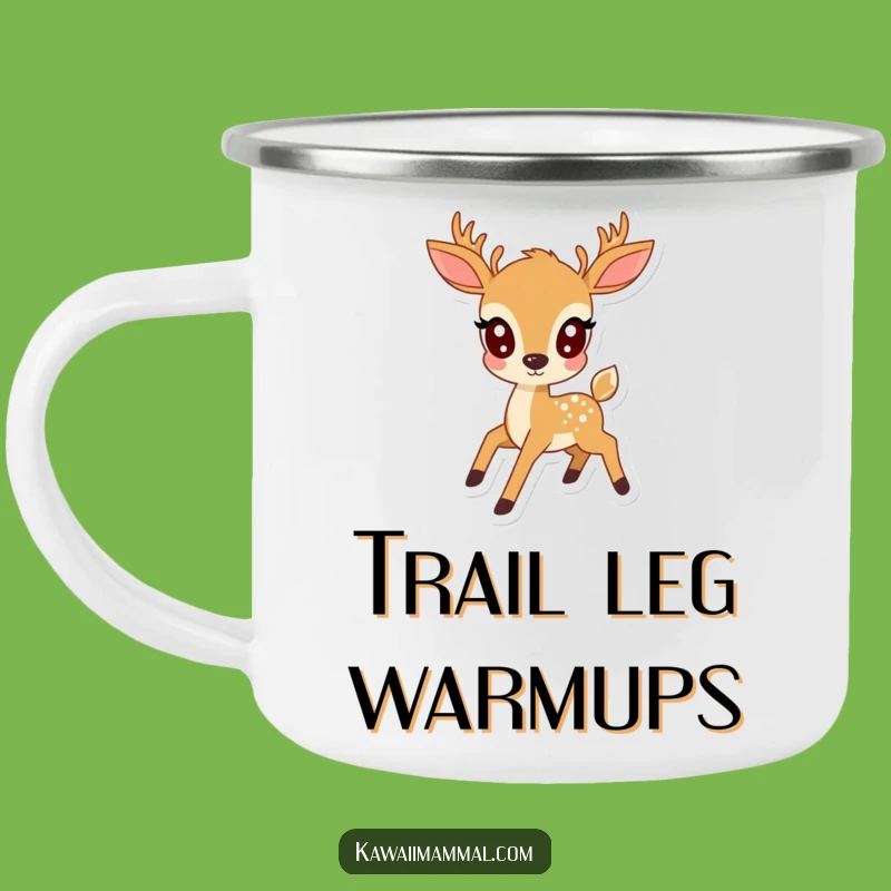 Funny Kawaii Deer Prancing Camping Mug: Durable & Cute Outdoor Companion