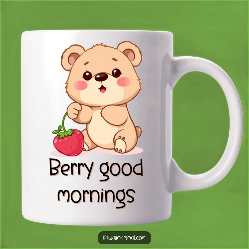 Funny Bear Cub Berry Mug: Determined Cub's Treat for a Perfect Quirky Gift