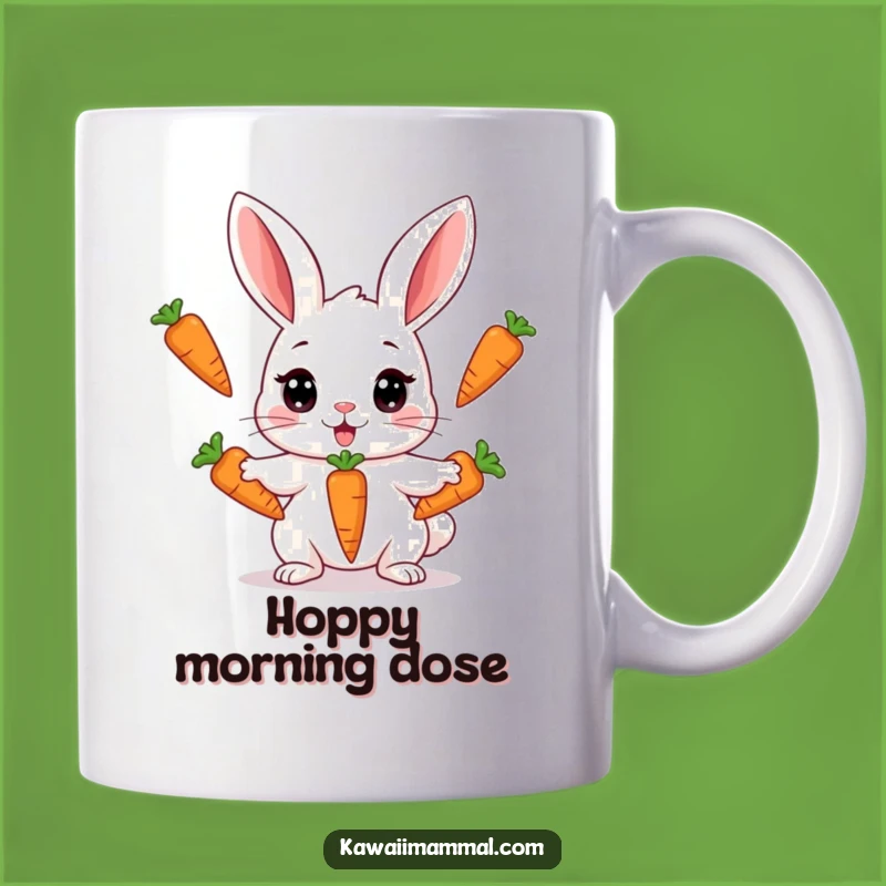 Funny Kawaii Rabbit Juggling Mug - Hilarious Carrot Acrobat Gift Idea