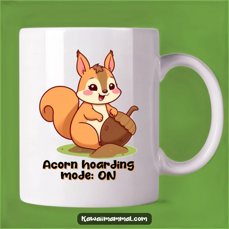 Funny Kawaii Squirrel Acorn Mug: Cute & Amusing Gift for Nutty Friends
