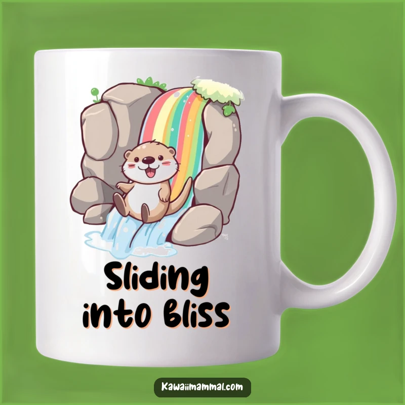 Funny Otter Rainbow Mug: Joyful Slide Gift for Water Lovers