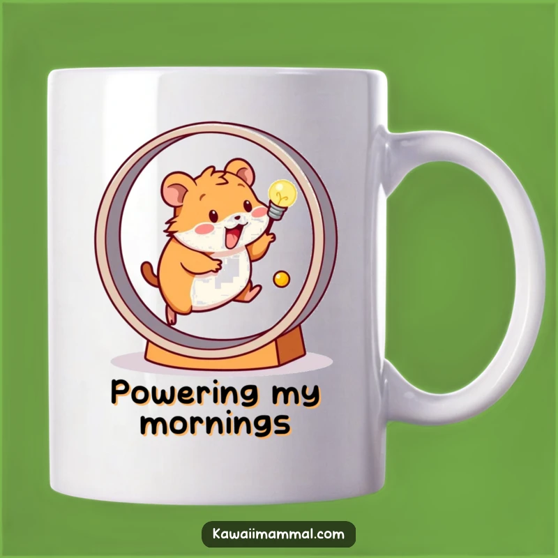 Funny Hamster Power Mug: Energetic Rodent & Light Bulb - Hilarious Gift for Nerds
