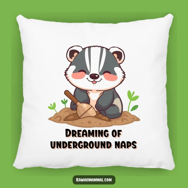 Funny Badger Digging Pillow: Cozy Comfort with a Hilarious Woodland Design