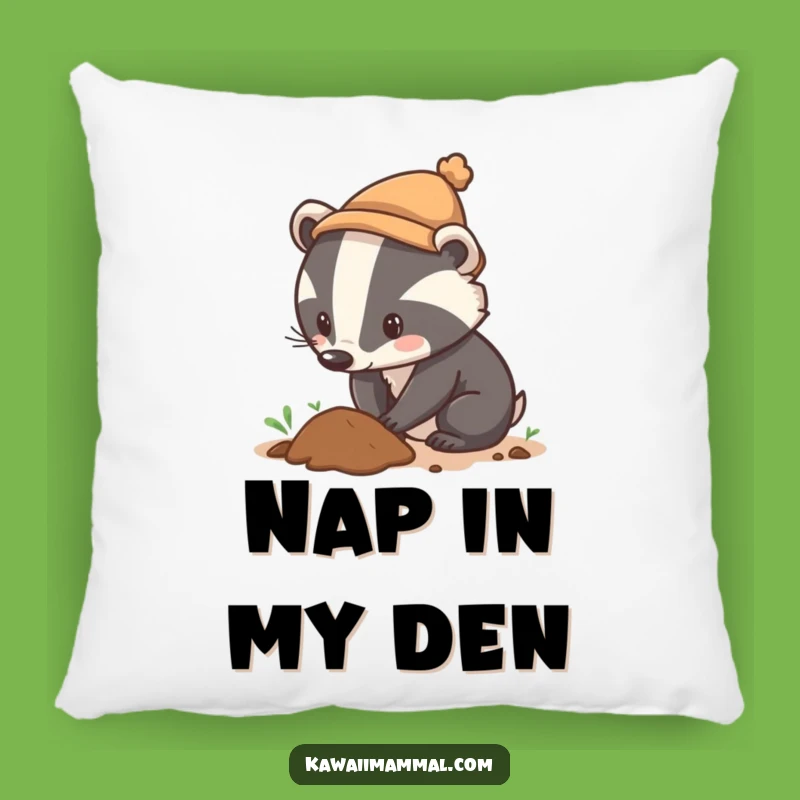 Funny Badger Hat Digging Pillow A Hilarious And Cozy Accent