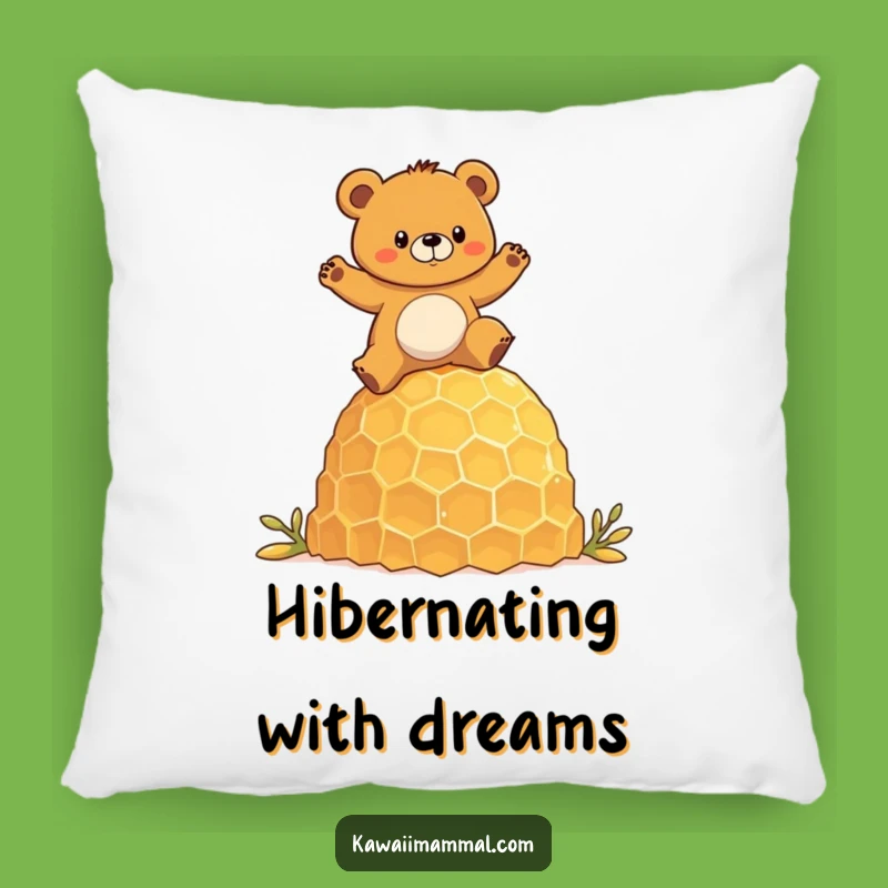 Funny Bear Honeycomb Pillow: Comfy Woodland Accent