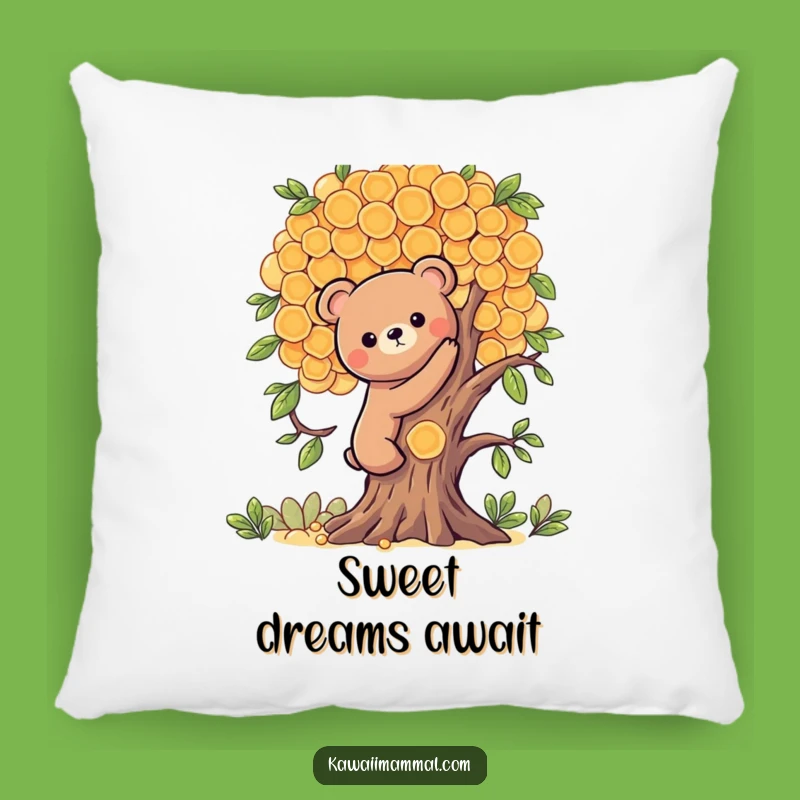 Funny Kawaii Bear Honeycomb Climb Pillow - Cute Sweet Adventure Comfort Gift