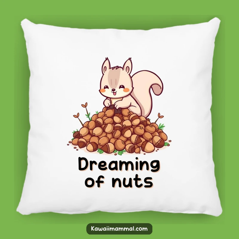 Funny Kawaii Squirrel Pillow - Cozy Acorn Lover Cushion - Cute Gift
