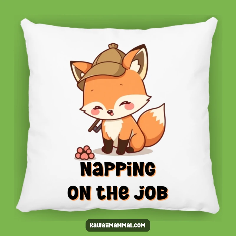 Funny Detective Fox Pillow: Cozy Up with This Humorous Accent