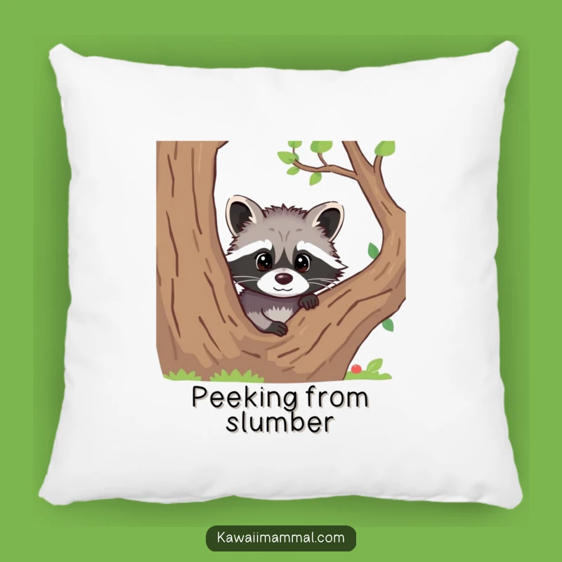 Funny Raccoon Peeking Pillow: Cozy Comfort with a Curious, Mysterious Design