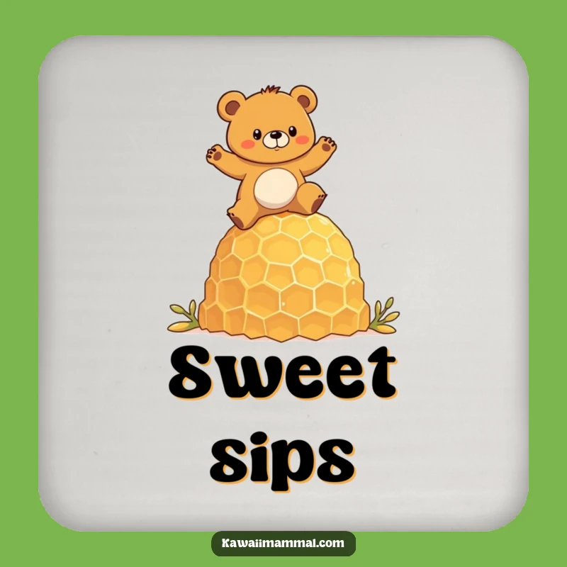 Funny Bear Honeycomb Coaster Set: Protect Surfaces with Wild Charm