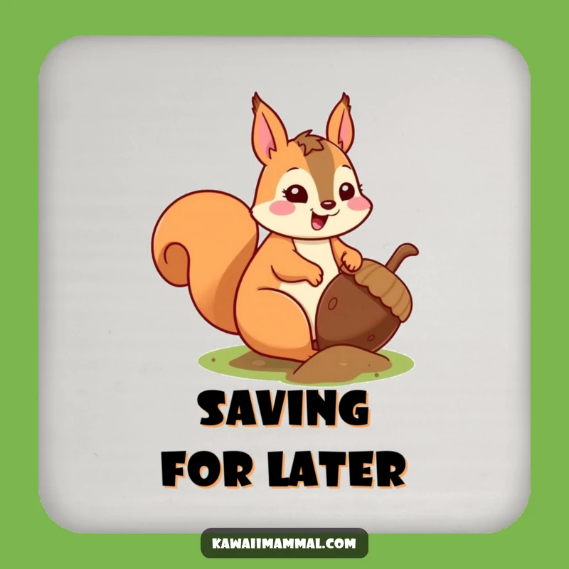 Funny Kawaii Squirrel Acorn Coaster Set: Cute & Protective Table Decor