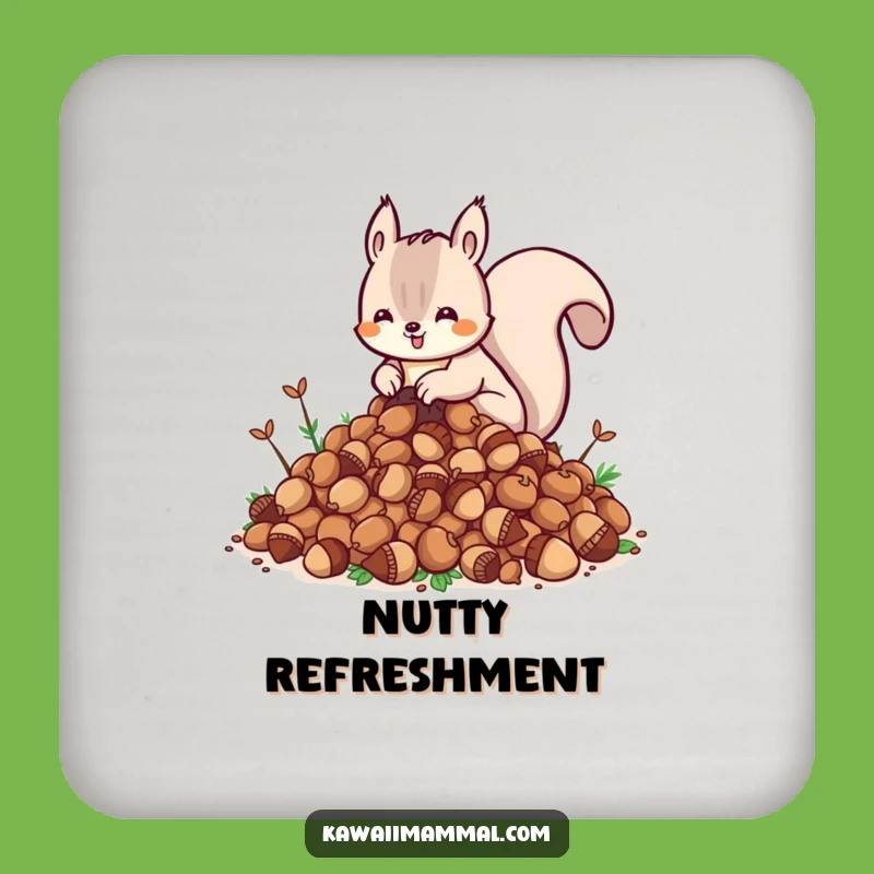 Funny Kawaii Squirrel Coaster Set - Cute Acorn Drink Protection - Gift