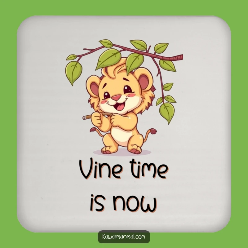Funny Lion Cub Coaster Set, Protect Surfaces with Cuteness, Perfect Gift