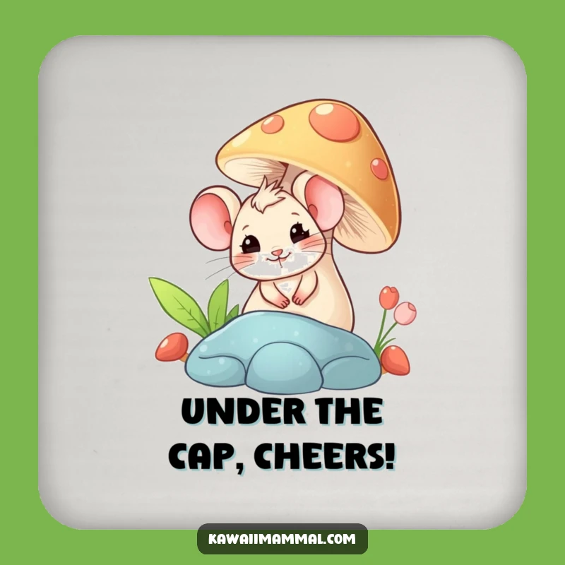 Funny Mouse Mushroom Coaster: Protect Surfaces with Whimsical Charm
