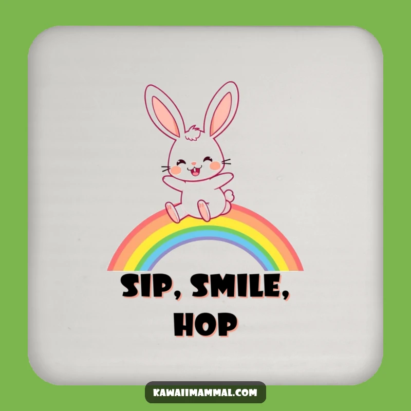 Funny Rabbit Rainbow Coaster: Protect Surfaces With Joy, Charming Funny Gift