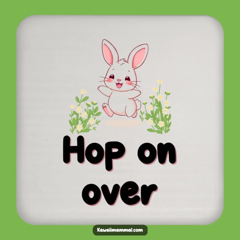 Funny Bunny Hopping Drink Coaster: Protect Surfaces with Humor!
