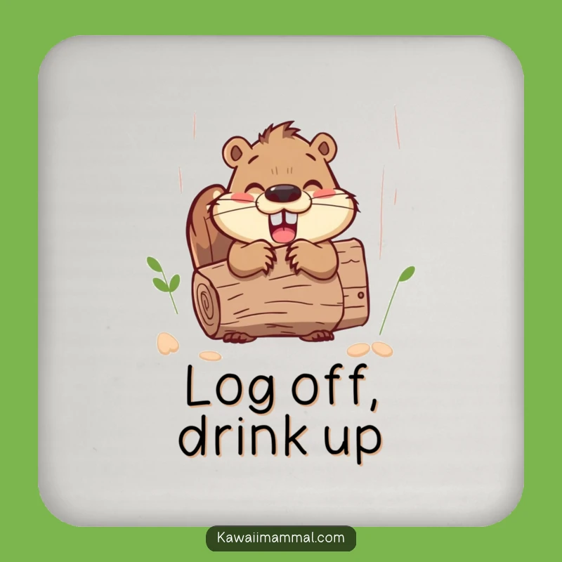 Funny Beaver Gnawing Coaster Set: Protect Surfaces with Woodland Charm