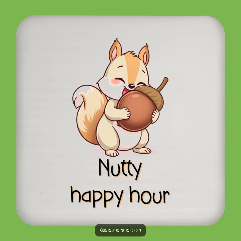 Funny Squirrel Coaster Set: Giant Acorn Collector, Protect Surfaces with Woodland Charm, Fun Gift