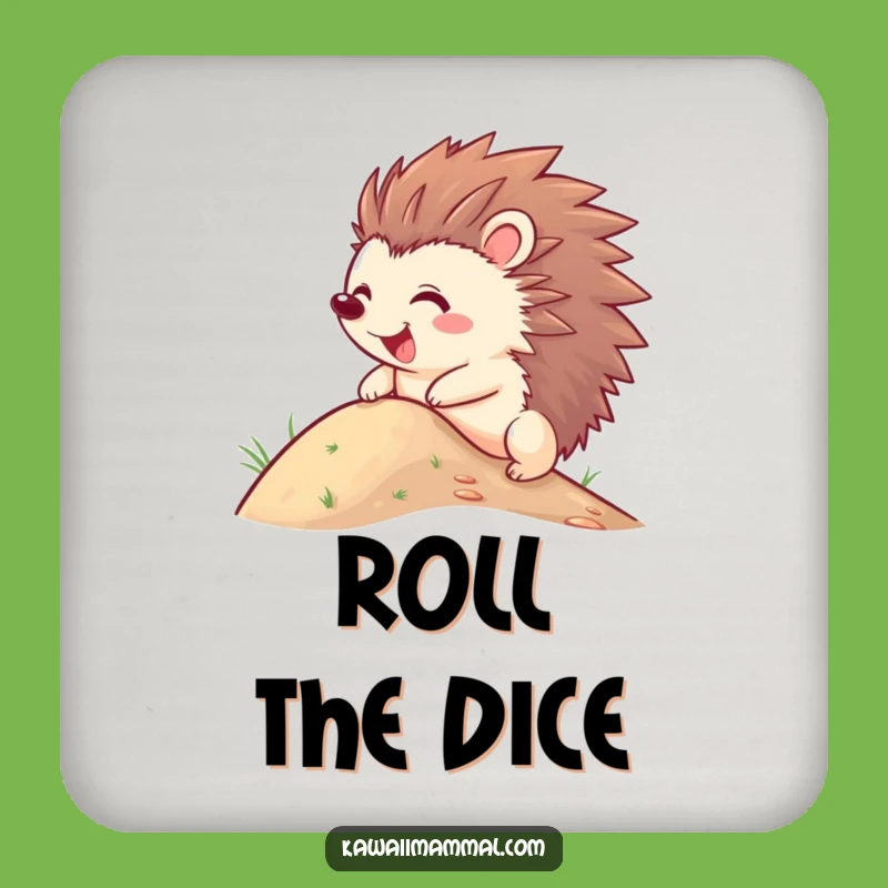 Funny Hedgehog Drink Coaster - Joyful Quills Roll Down Hill Protection, Hilarious Gift