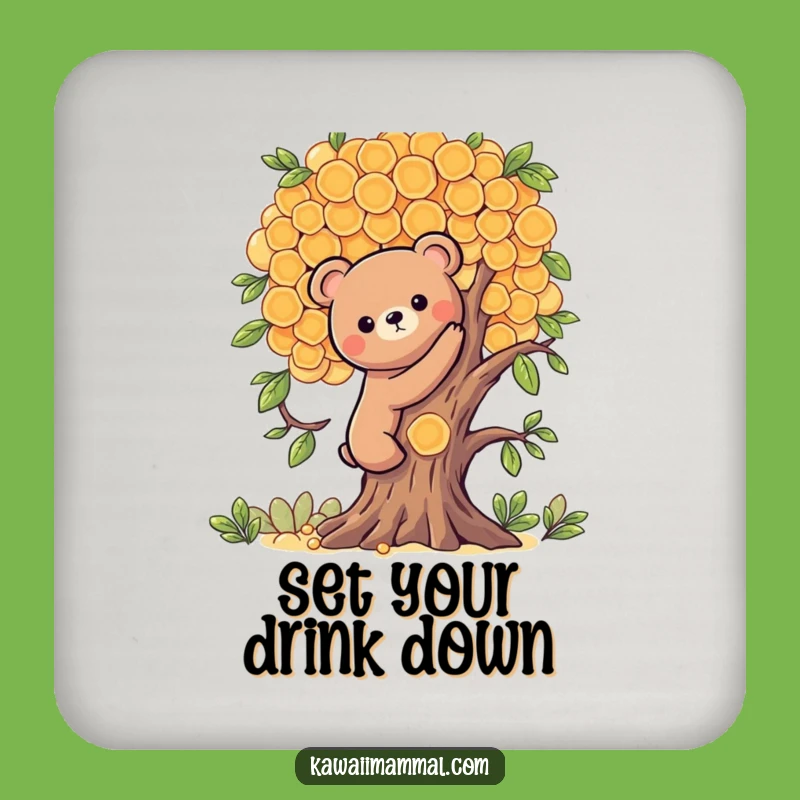 Funny Kawaii Bear Honeycomb Climb Coaster - Protect Surfaces Sweet Adventure Gift