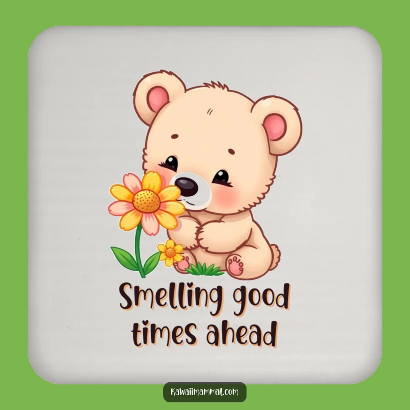 Funny Bear Cub Flower Coaster: Protect Surfaces with Curious Charm