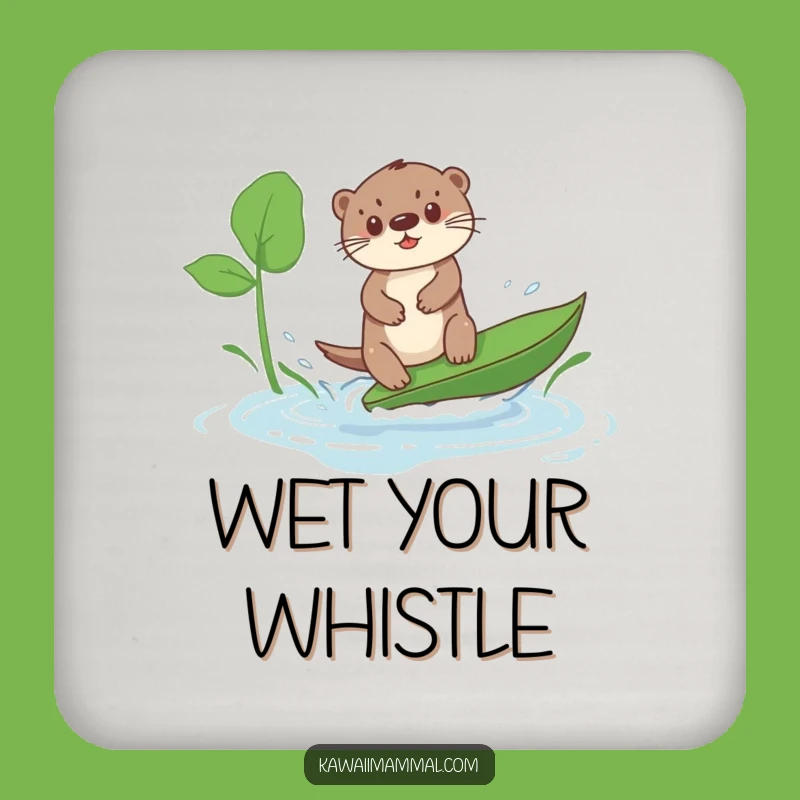 Funny Kawaii Otter Surf Coaster Set - Cute Puddle Drink Guard - Gift