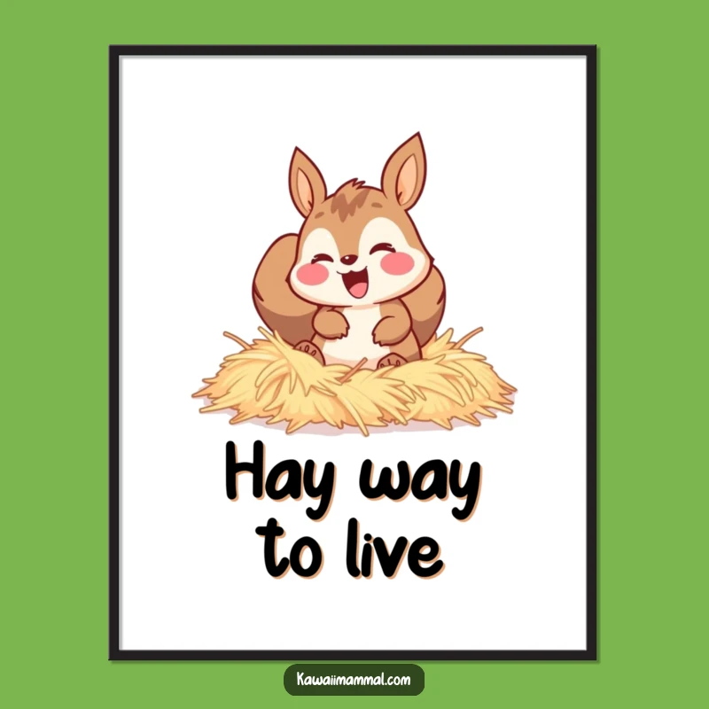 Funny Squirrel Hay Burrow Poster: Add cozy charm to your walls with this artwork!