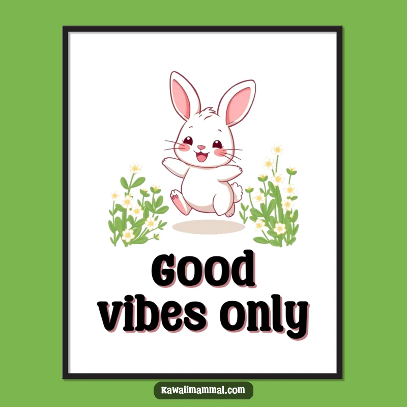 Funny Bunny Hopping Poster: Bring Joyful Art to Your Walls!