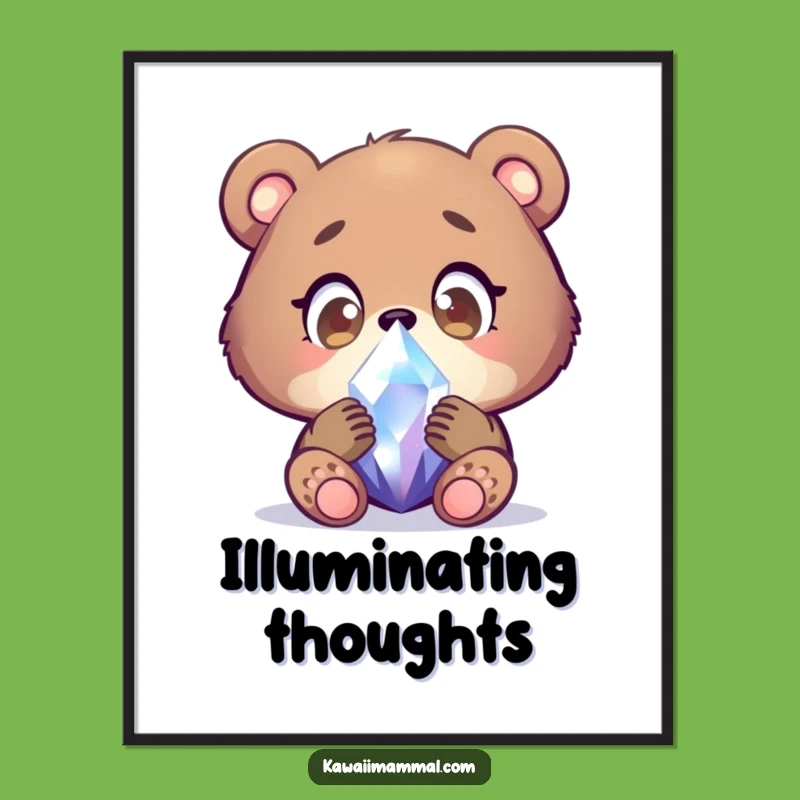 Funny Bear Cub Crystal Poster: Wonder Art for Enchanting Decor