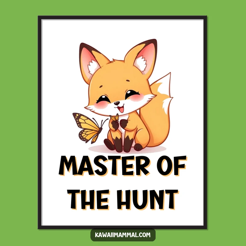 Funny Fox Pouncing Poster: Bring Playful Art to Your Walls!