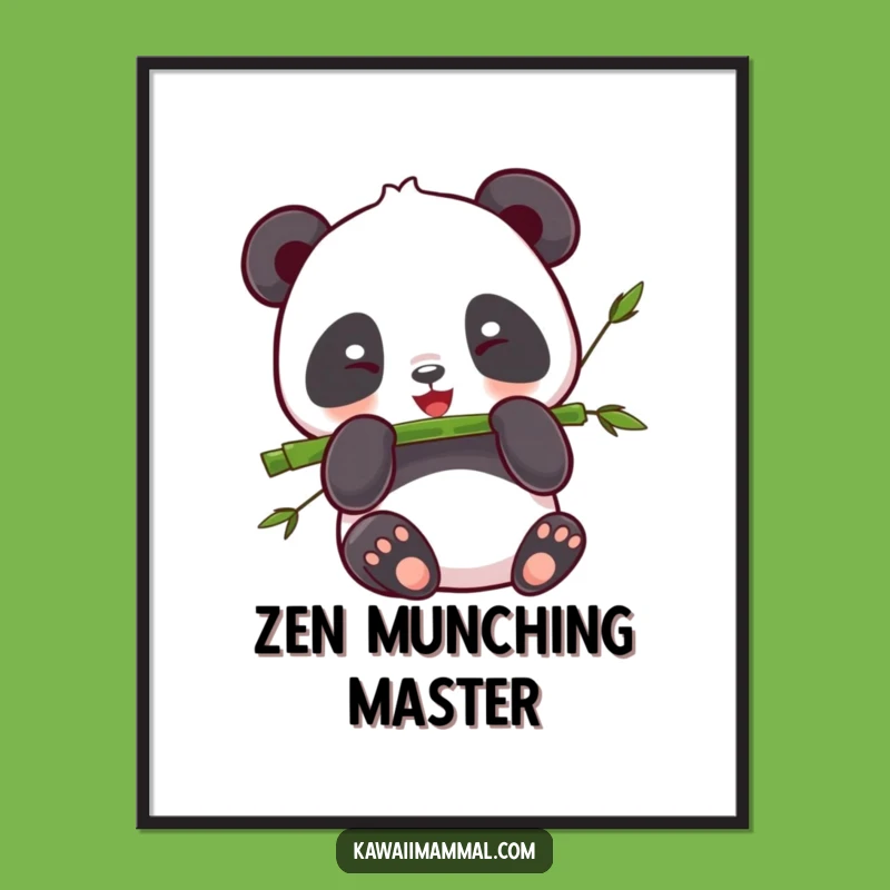 Funny Panda Poster: Kawaii Bamboo Eater Art, Cute Wall Decor Gift Idea