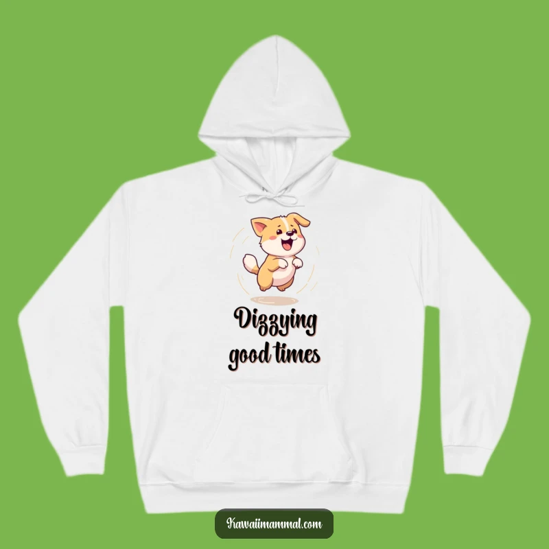 Funny Kawaii Dog Tail Chase Hoodie - Cozy Dizzy Pup Warm Apparel Gift
