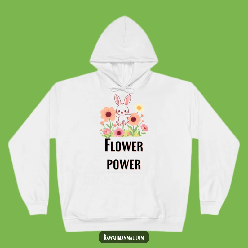 Funny Kawaii Bunny Flower Hoodie: Cozy Up in Garden Dreams