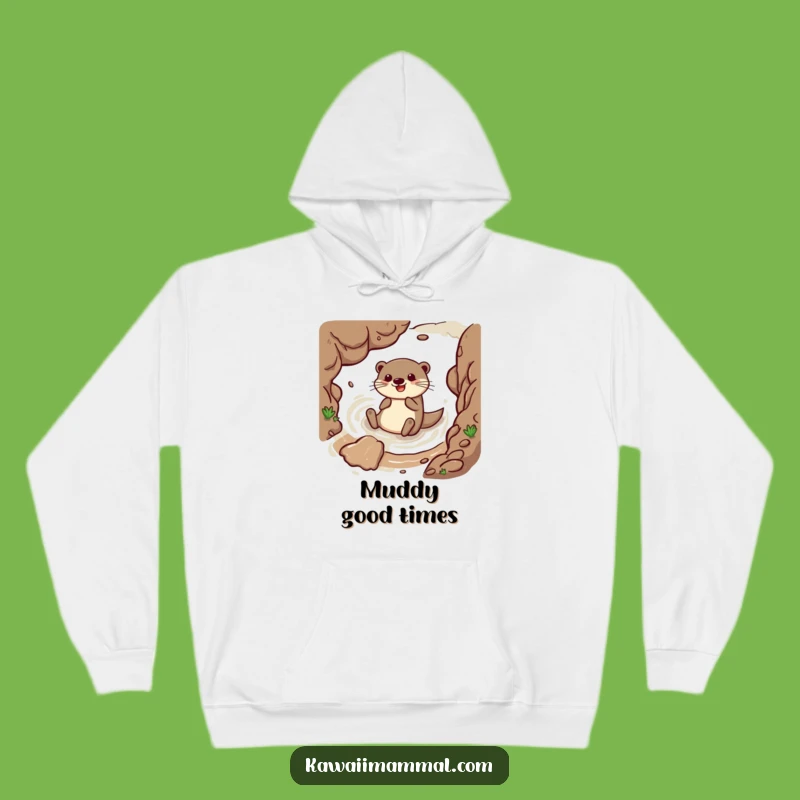 Funny Otter Sliding Mud Hoodie Cozy And Hilarious Gear For Water Lovers